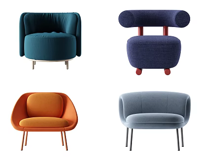 Modern Single Sofa Leisure Chair Single Sofa Combination 3d model