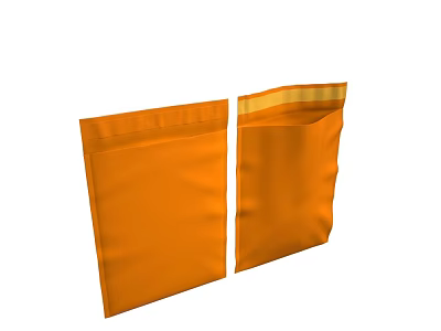 High Quality Pet Food Packaging In Orange Resealable Bags For Pets 3d model