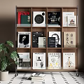Middle Ancient Bookshelf Magazine Rack Mobile Bookshelf Books 3d model