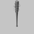 Spiked Wooden Bat Weapon With Metal Barbed Wire And Sharp Spikes