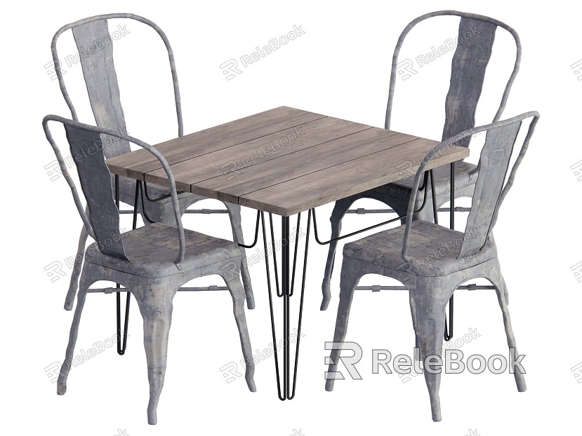 Industrial style leisure table and chair combination model