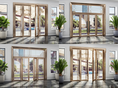 Modern double door entrance rose gold double door model