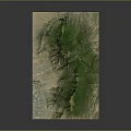 Detailed 3D Terrain Model Featuring Green Mountainous Landforms And Surrounding Regions