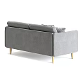 Gray Two Seater Sofa With Decorative Pillows And Wooden Legs Modern Design