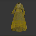 Vintage Style Women's Dress With Lace Details Long Sleeves And Layered Skirt