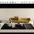 Modern Baxter Sofa Coffee Table Combo 3d model
