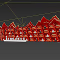 Red Themed Photo Spot With Mountain Shaped Decorations Red Boxes And White Platform Reflections