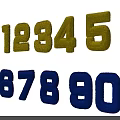Decorative Inflatable Yellow Numbers 8 4 5 on Black Background