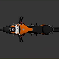 Orange and Black Modern Street Motorcycle with Sleek Design and Reflective Finish