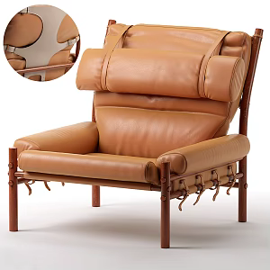 Modern Leather Lounge Chair Armchair 3d model