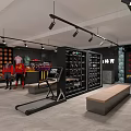 Modern Sportswear Clothing Store Interior With Display Racks Shoes And Apparel