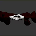 Red Long Sleeve Sweater With White Collar And Black Button Details On Hanger