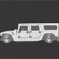 Shiny Silver Hummer Off Road Vehicle Featuring Large Chrome Wheels and Sleek Design