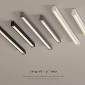 Modern Long Strip Chandelier In Black And White Finishes For Home Interior Lighting