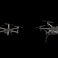 Various Types Of Drones With Different Designs And Components On Black Background
