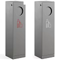 Public Classification Trash Bins With Paper Plastic Waste Icons And Multiple Holes Design
