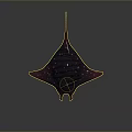 Purple Aquatic Manta Ray With White Spots And Flat Body Shape
