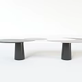 Modern Coffee Table With Black Metal Legs And Irregular Circular Wooden Top Design