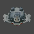 Industrial Equipment Mechanical Exoskeleton Design With Gears Pipes And Metal Components Red And Silver Details