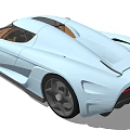 White Sports Car With Streamlined Design Brown Leather Seats And Large Alloy Wheels