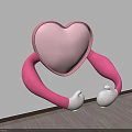 Heart Shaped Frame Photo Spot With Pink Arms White Hands And Wooden Floor