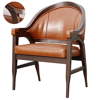 Light Luxury Dining Chair Leisure Chair Armchair 3d model