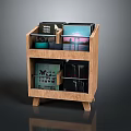 Modern Wooden Bookcase With Two Open Shelves Holding Books And Small Decorative Items