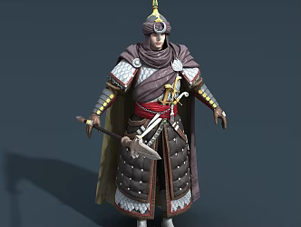 cartoon western region general persian arab prince next generation persian man ancient character minority mongolian general aristocracy 3d model