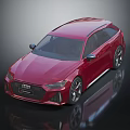 Red Audi Wagon With Modern Design Sleek Body And Alloy Wheels