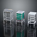 Stainless Steel Mobile Medical Carts With Storage Drawers And Tray Design