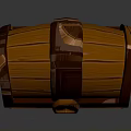 Open Decorative Wooden Storage Chest With Shiny Gold Coins Inside