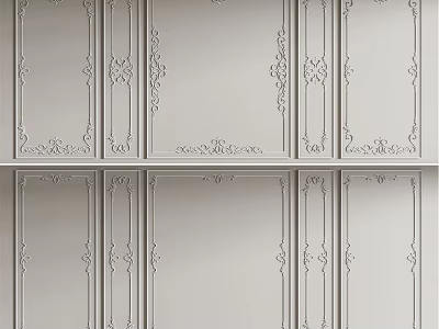 Carved Decorative Wall Panels Featuring Elegant Intricate Patterns For Interior Design 3d model