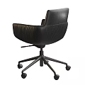 Modern Leather Office Chair With Swivel Wheels Ergonomic Design And Padded Seat Backrest