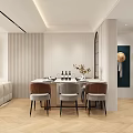 Modern Living Dining Room Interior With TV Wall Shelves Sofa Coffee Table And Chandelier