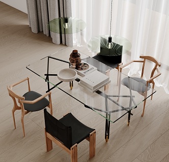 Modern Dining Table and Chair 3d model