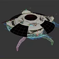 Smart Machine Featuring Circular Structure Black Top White Base Yellow Connecting Parts And Support Legs