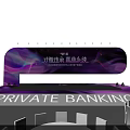 Private Banking Event Stage With Modern Lighting And Professional Backdrop Design 3d model