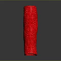 Human Organ Model Featuring Red Fur Like Texture In Columnar Shape On Dark Background