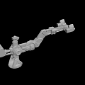 3D Model of Industrial Robotic Mechanical Arm with Multiple Joints and Components 3d model