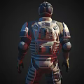 Futuristic Biological Warrior Character Wearing Detailed Armored Suit With Sci Fi Elements