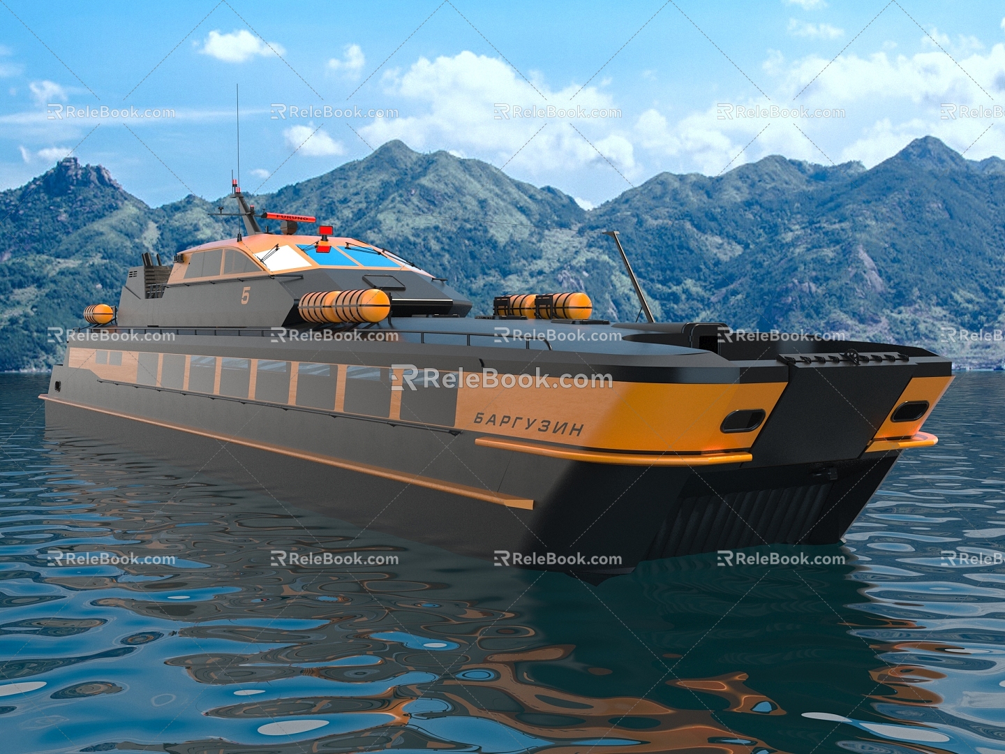 Style yacht cruise ship sightseeing boat speedboat speedboat assault boat 3d model