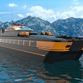 Style yacht cruise ship sightseeing boat speedboat speedboat assault boat 3d model