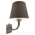 Modern Contemporary Wall Lamp With Gray Fabric Shade And Curved Metal Arm Design For Home Decor