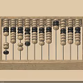 Wooden Abacus with Black and Beige Beads for Household Calculation Use