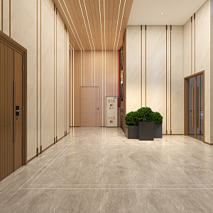 modern elevator hall 3d model