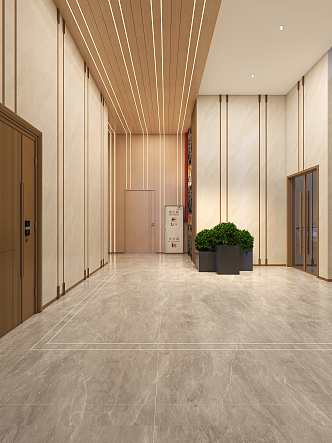 modern elevator hall 3d model