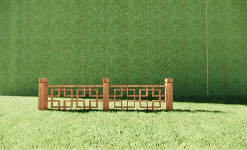 New Chinese Fence Guardrail 3d model