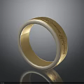 Shiny Gold Ring With Engraved Text Smooth Band Daily Life Accessory