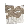 Wall Decor With Woven Tapestry Featuring Neutral Tone Irregular Patterns And Tassels 3d model