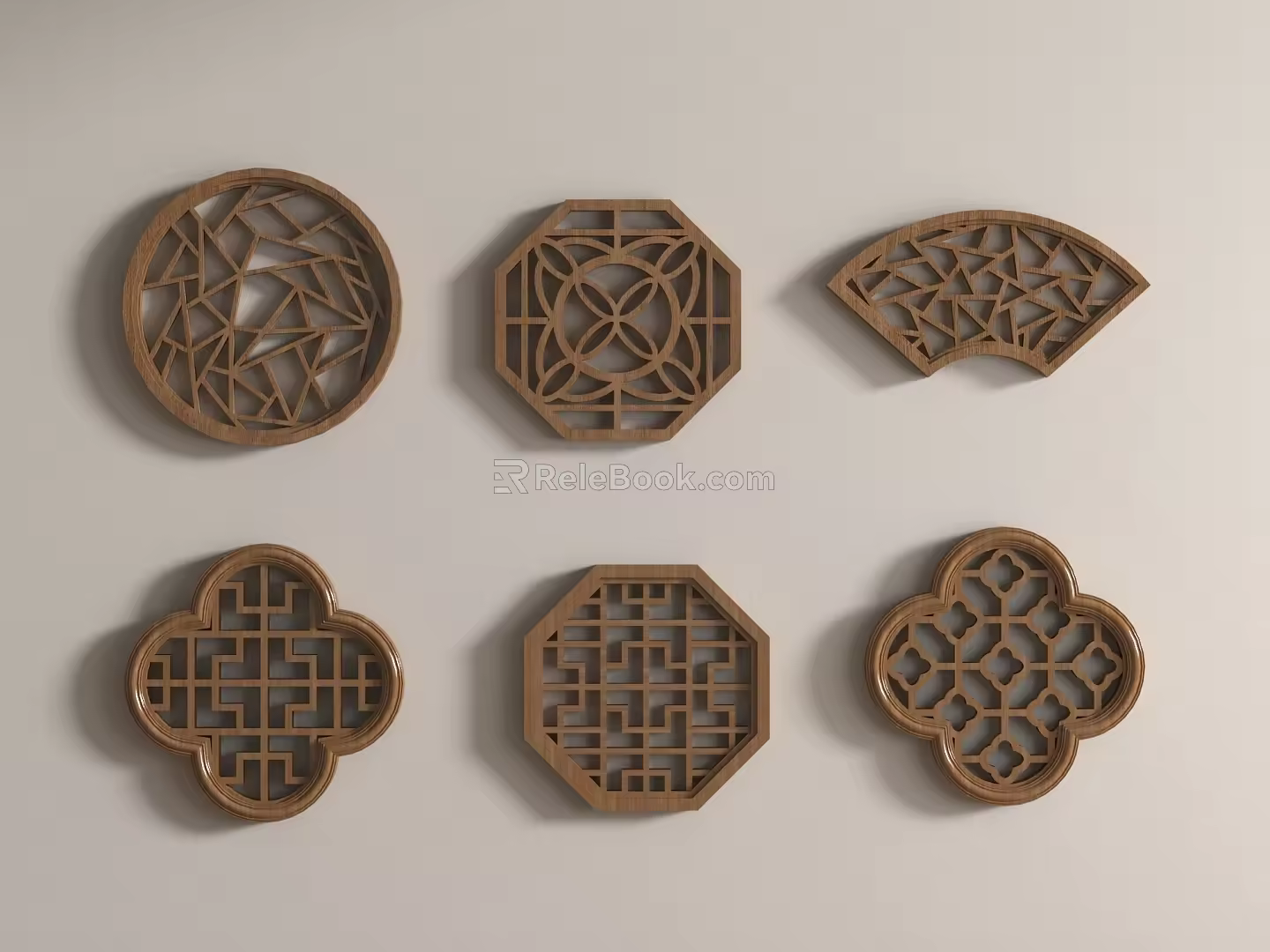 Chinese window cut-out window 3d model